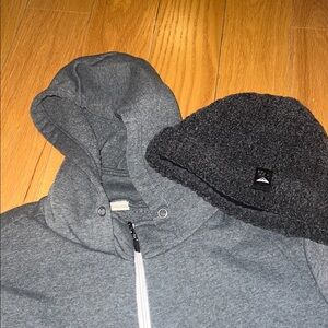 Gray Hoodie and Beanie Set